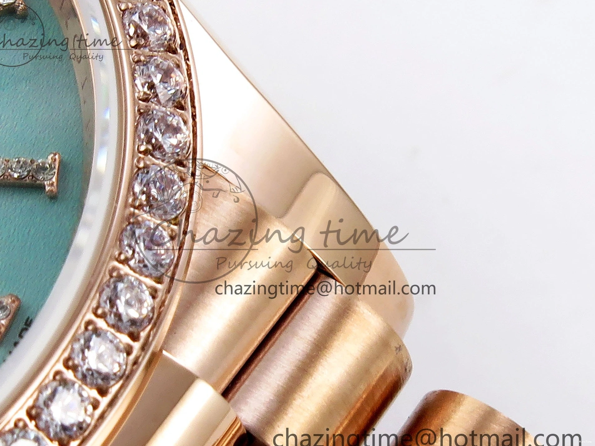 MiroTime 0321 ZipUp Day Date 36 RG TWSF Best Edition Blue Roman Diamonds Dial Diamonds Bezel on RG Bracelet A 1607